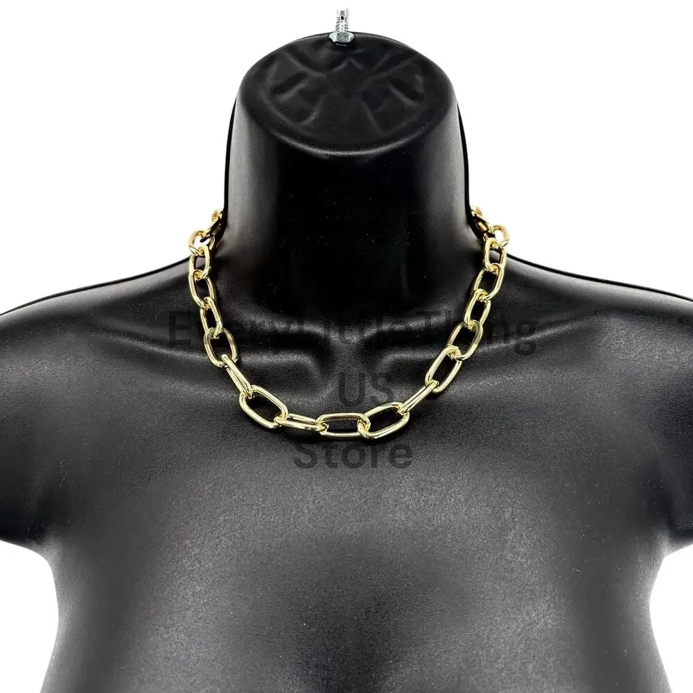 NEW SUGARFIX by BaubleBar Chain Link Statement Necklace Choker Gold Color - Picture 2 of 5